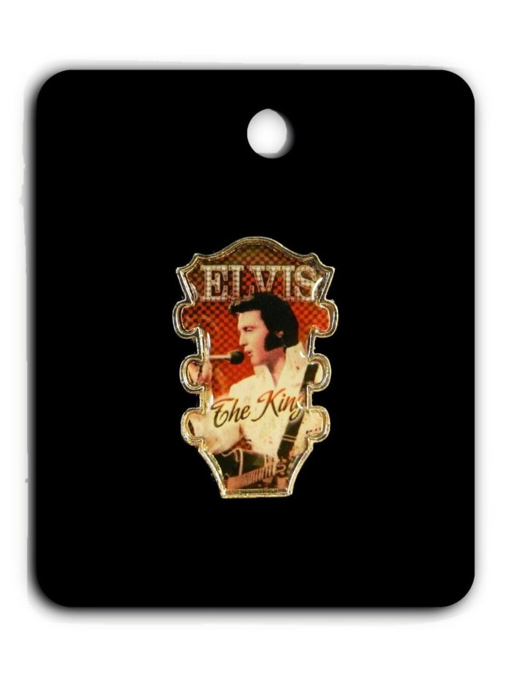 Red Guitar Neck Elvis Presley Lapel Pin Licensed New Lanyard Strap Jacket King